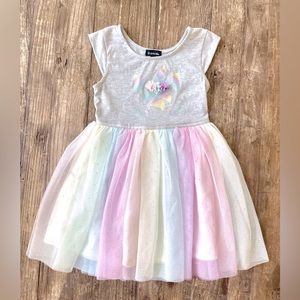 Zunie Rainbow Sparkle Pastel Unicorn Party Dress Size 5 Little Girl